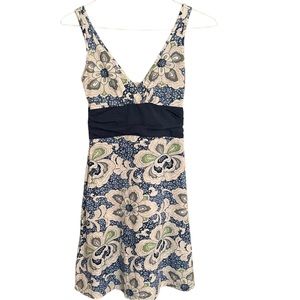 Patagonia Blue and Cream Floral Sleeveless Dress Women’s Size Small